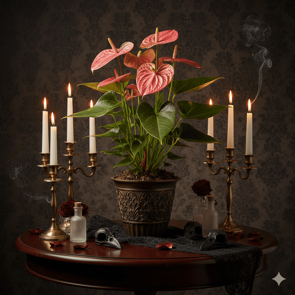Anthurium Pink Flamingo in black vase